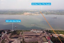 Toàn cảnh vị trí dự kiến xây cầu Mai Động vượt sông Hồng nối Hưng Yên - Hà Nội