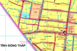 Bản đồ quy hoạch giao thông xã Tân Thành, huyện Tân Thạnh, tỉnh Long An thời kỳ 2021 - 2030