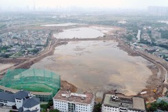 Cận cảnh hồ chống ngập Phú Đô hơn ngàn tỷ đồng đang thi công