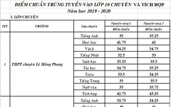 TP HCM công bố điểm chuẩn vào lớp 10 các trường chuyên năm 2019