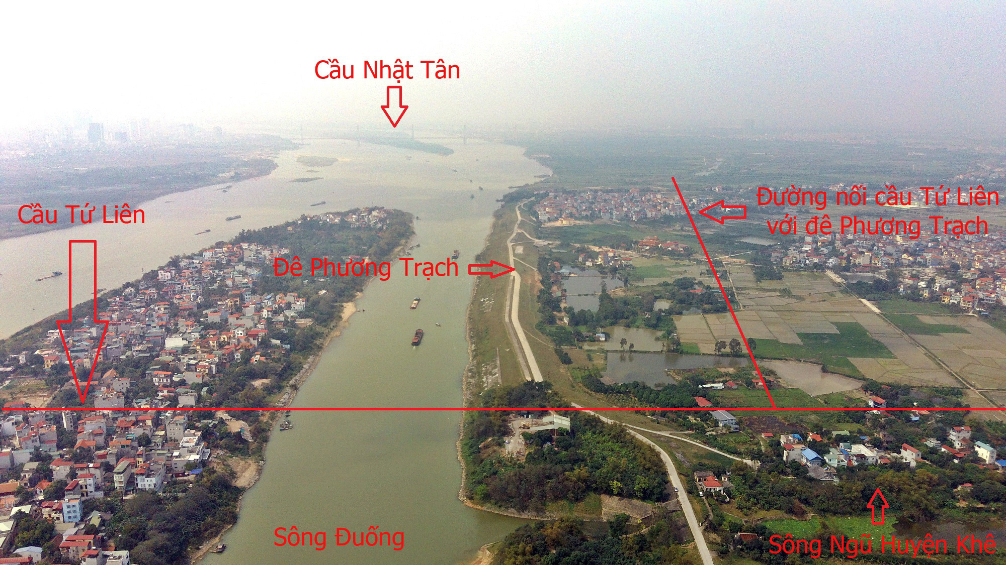 Cầu sẽ mở theo qui hoạch: Toàn cảnh cầu Tứ Liên nối hồ Tây với Đông Anh - Ảnh 4.