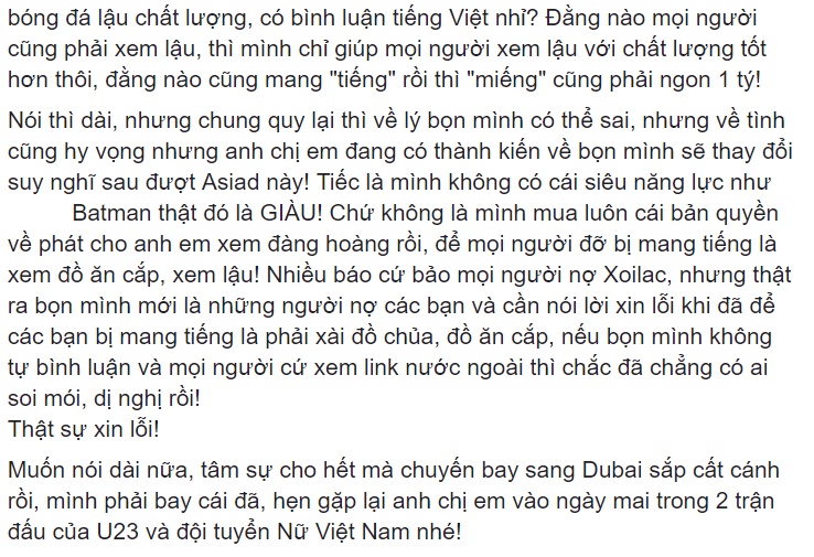 xoi lac tv chiu lo 40 trieu de chieu asiad 2018 livestream lau vi dam me khong phai vi tien